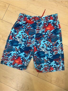 GAP Boys Blue & Red Tropical Fish Swim Trunks